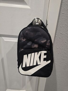 Nike Black Camo Crossbody Belt Bag with White Logo